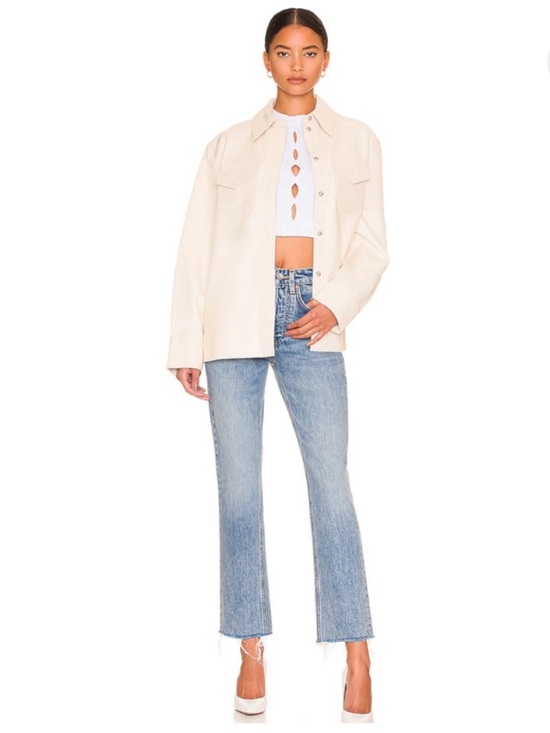 GRLFRND Karolina High Rise Straight Crop Jeans La Playa Raw Hem Size 27
